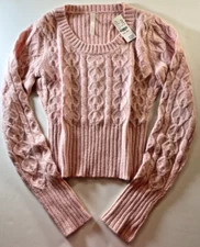 NEW Lilu Knit Sweater Size M Nylon Dehair Angora Rabbit Hair Wool Blend J163