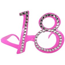 Pink 18 Birthday Shaped Diamante Sunglasses Novelty Gift Adult Unisex Prop