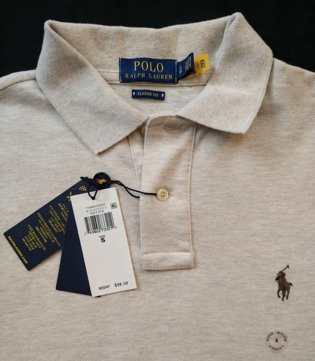 Ralph Lauren Polo Classic Fit Gray Heather L/S Shirt Sz S MSRP