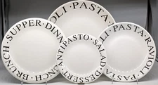 Over And Back Pasta Bowls and Dinner Plate SETS FUSILLI RAVIOLI BRUNCH LUNCH