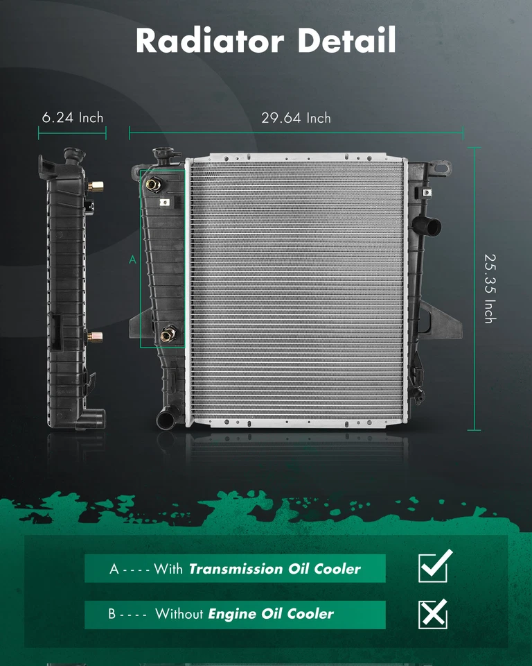 1722 New Aluminum Radiator For 1995-1997 Ford Ranger Mazda B4000 1995-1996 B3000 - Изображение 2 из 4