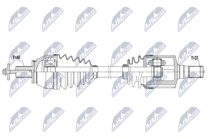 Arbre de transmission en acier forgé pour Ford Mondeo IV et S-Max