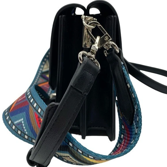 Hush Puppies 斜挎包单肩包黑色素食皮革可转换多彩 — 第 3/4 张图片