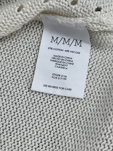 Suéter sin mangas de tenis CAbi para mujer M tejido marfil abierto $89 #5136 nuevo top de muestra - Imagen 7 de 7