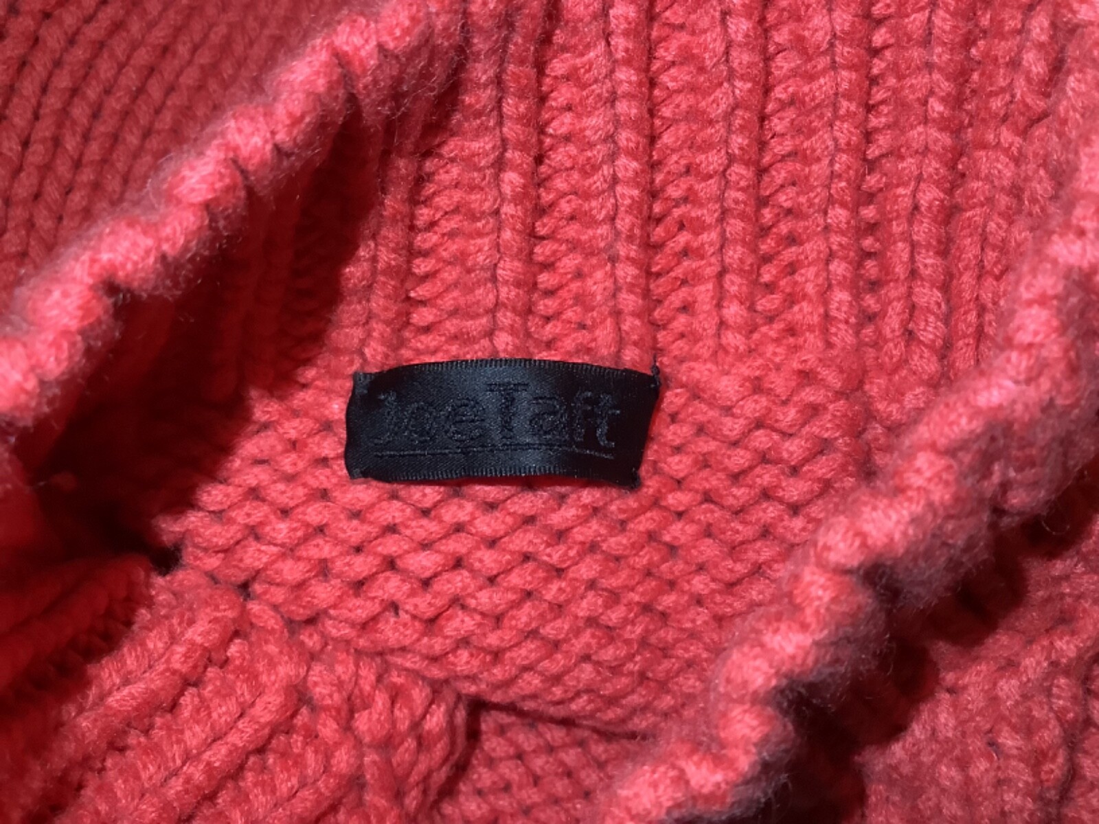 Joe Taft Womens Cashmere Melon Orange Cable Knit Mock Turtleneck Sweater Sz 40 | eBay