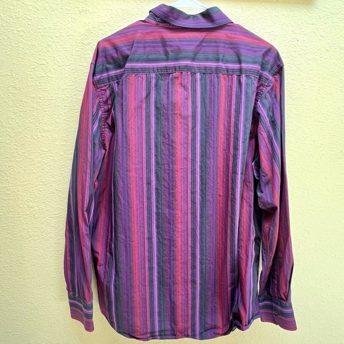 INC International Concepts Mens Striped Button Up Shirt Size XL Long Sleeve - Picture 3 of 8