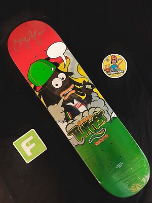RARE SIGNED Brandon Turner Simpsons Rasta Bart Shorty's Skateboard