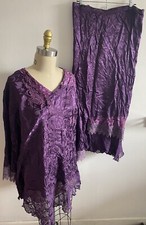 NWT Two Piece Skirt Set 5X Mother Of The Bride Purple Beads Lace Sequins Wedding