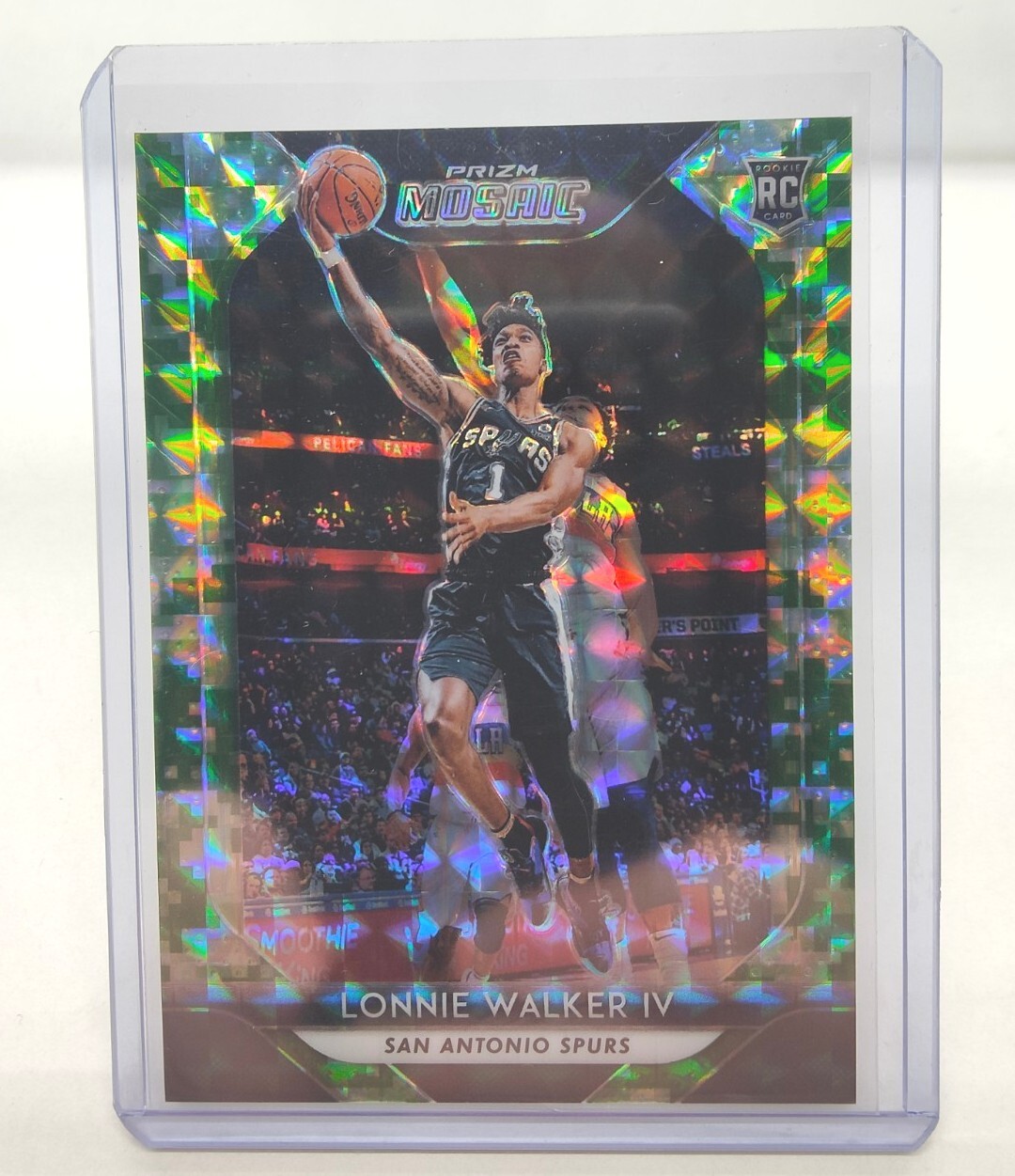 2018-19 Panini Prizm Mosaic #66 Lonnie Walker Spurs RC Camo Parallel /25 Rookie