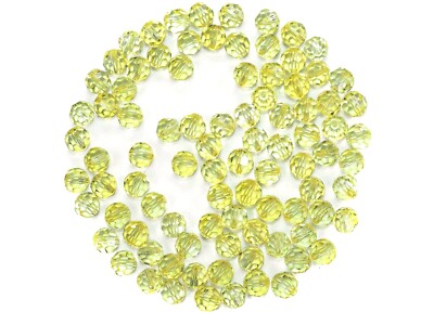 Preciosa Genuine Czech Round MC Faceted Crystals, Crystal Medium Yellow ct Beads