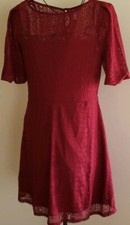 Xhilaration Brand ~ Women's Size Small ~ Burgundy ~ Lace ~ Lined Dress