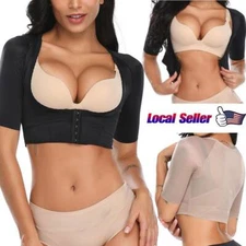 Faja Modeladora Para Mujer Con Corrector De Postura Manga Corta Push-Up Tops US