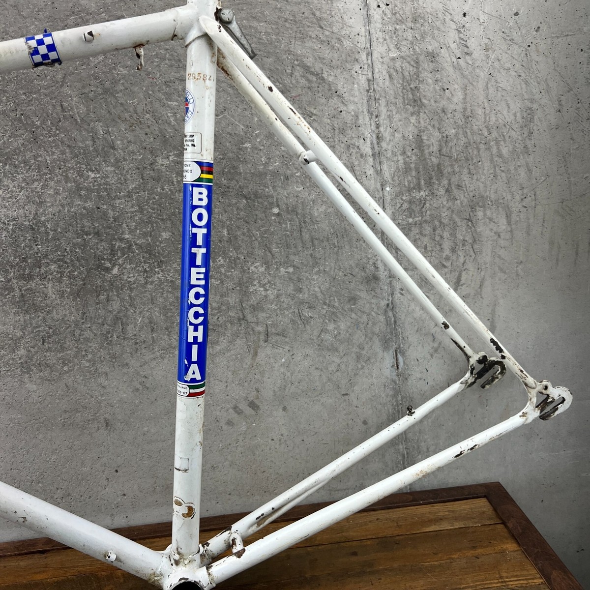 Vintage Bottecchia Frame Set 60 cm White Italy Deluxe