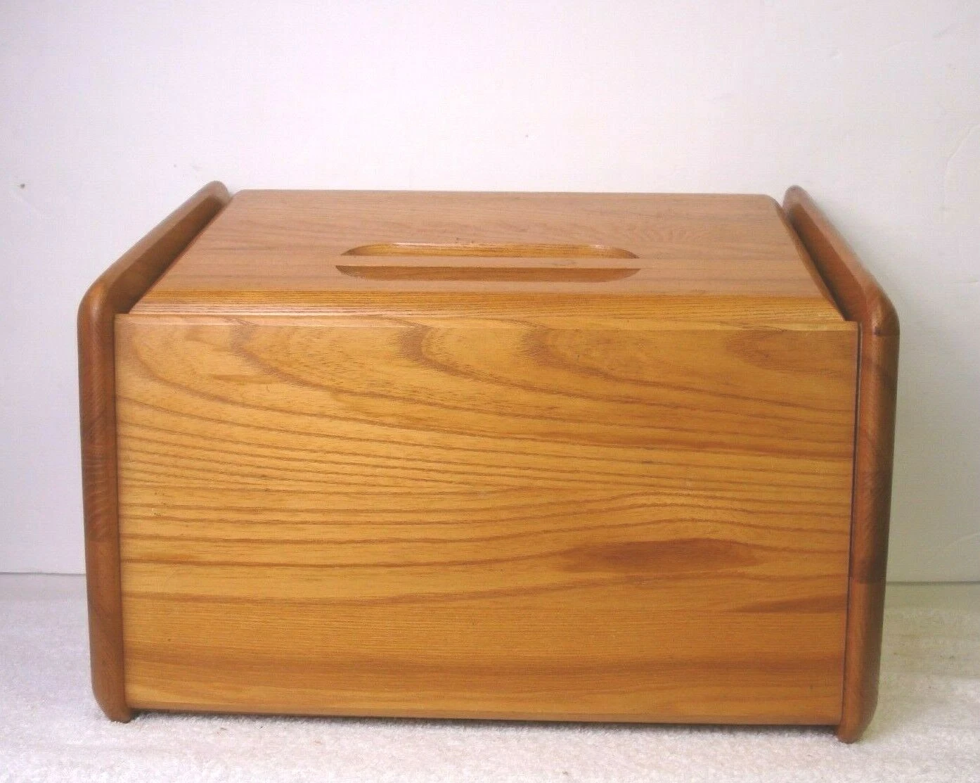 Vintage lift Top Bread Box Wood Rustic Primitive Country Kitchen Wooden Large