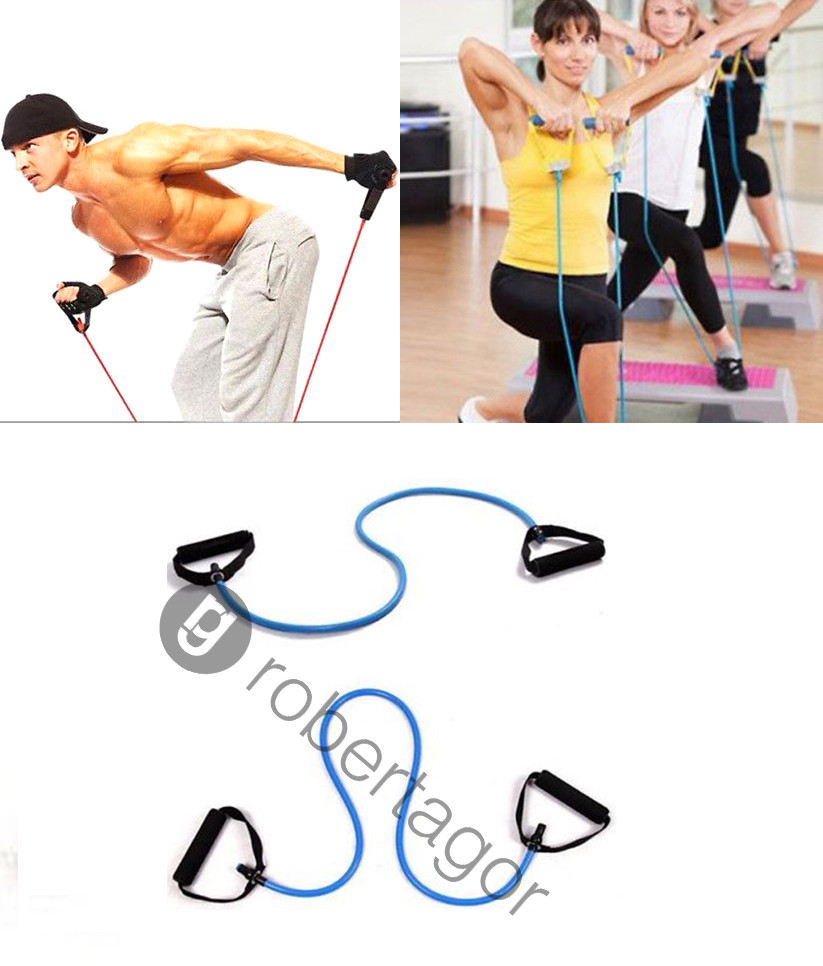 BANDE CORDA ELASTICHE ATTREZZO PER ALLENAMENTO RESISTENZA FORZA E AGILITà GAMBE - Foto 14
