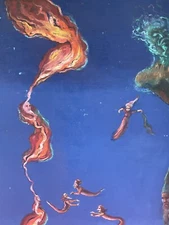 Nathaniel Reich Surreal Original Oil on Board 28 x 36