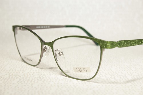 Unworn HK TITANIUM 882 Green Ornamented Cat Eye Nickel Free Eyeglass Frames - Picture 3 of 10