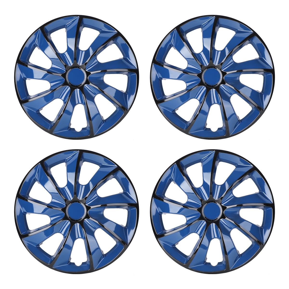 Universal Black Blue Hubcaps Fit 15-Inch SUV Wheel Covers Snap On Rims