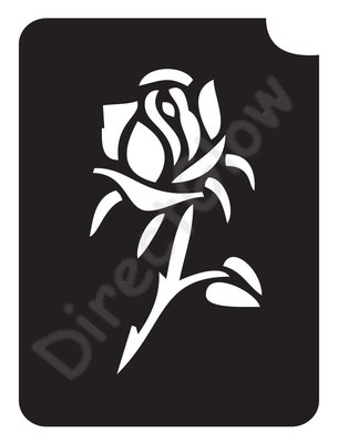 Long Stem Rose 1005 Body Art Glitter Makeup Tattoo Stencil 2.75'' x 3.75''- 5 Pack