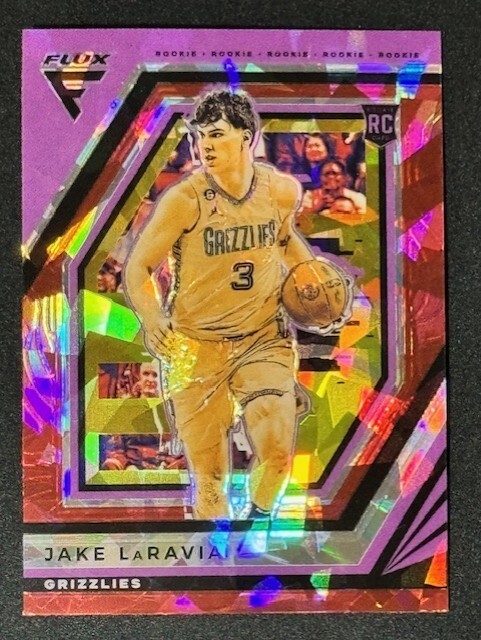 Jake LaRavia 2022-23 Panini Flux Basketball Red Cracked Ice Prizm #242 (RC)