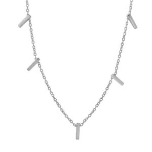 Sterling Silver 925 Rhodium Plated Small Multi Bar Necklace - STP01557RH - Click1Get2 Cyber Monday