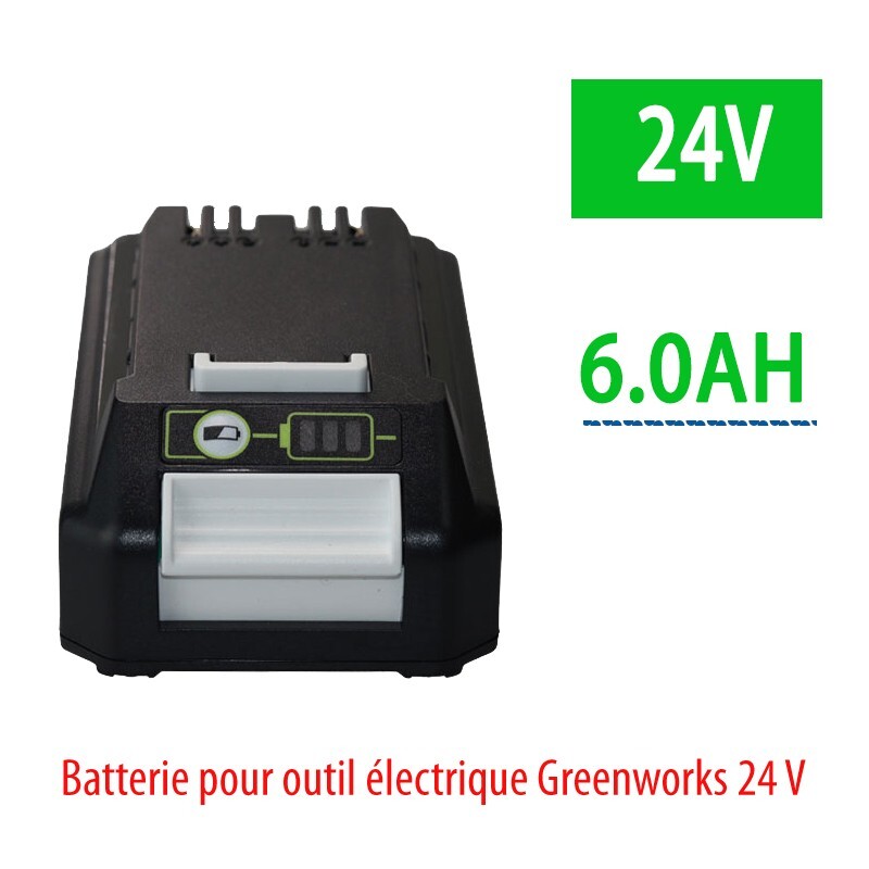 Batterie pour outils Greenworks 24V 6Ah, accu de rechange Li-Ion haute capacité