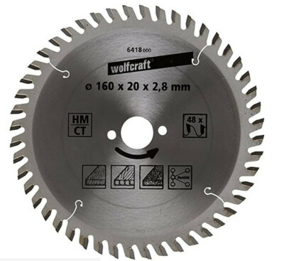 Lame De Scie Circulaire Wolfcraft 160mm 48 Dents - Réf 6418000 - Neuve