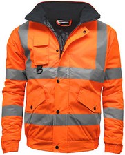 Strormway Hi Vis Viz Jacket High Visibility Safety Bomber Work Wear Waterproof