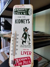 Vintage Glass Thermometer ramon's pills No porcelain 40'S-50'S era