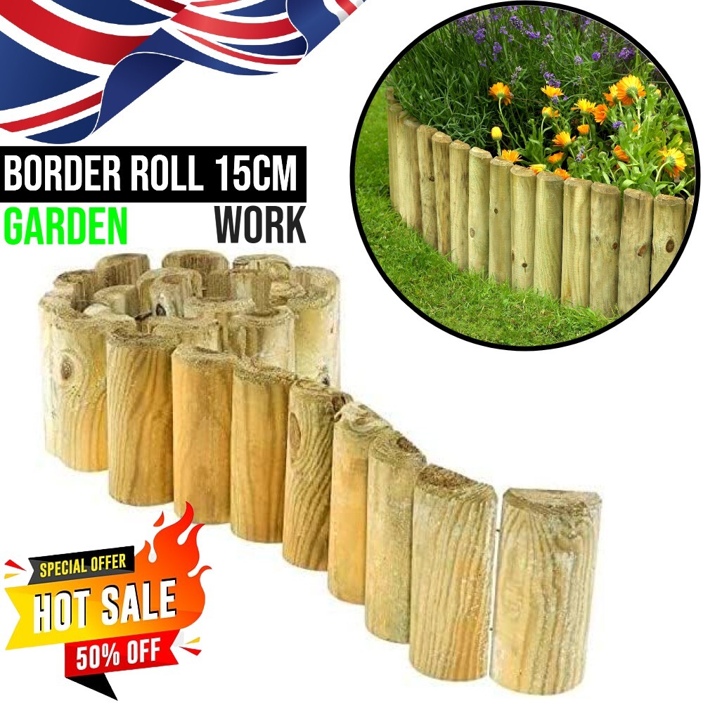 Garden Edging Border Roll 1.8m x 15cm Lawn Edges Flower Bed Plant