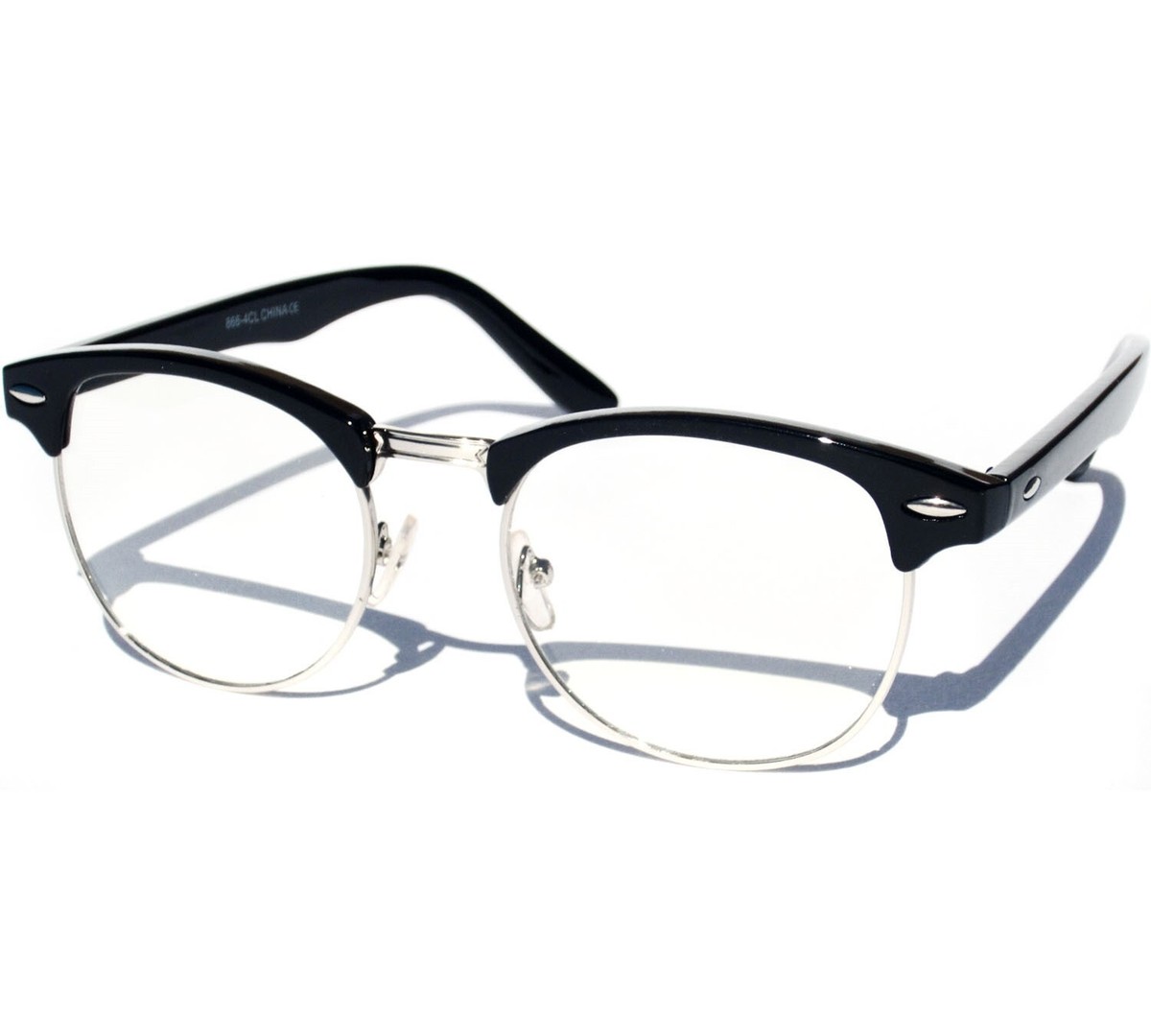 Half Frame Clear Lens Fashion Glasses Key Hole Non Prescription Frame - Foto 5