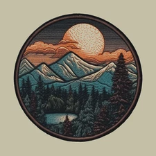 Scenic Nature Embroidered Patch Iron-on Applique Clothing Seek Adventure Explore