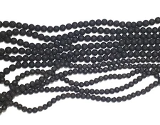 Natural Lava Stone Beads 6mm 8mm Grey Volcanic Stone Strand for Mala Bracelet