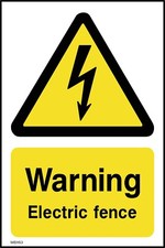 Warning Electric Fence (Portrait) Sign or Sticker -All Materials & Sizes (WEH53)