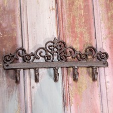 Flurgarderobe, Gusseisen, Antik-Look mit 5 Kleiderhaken