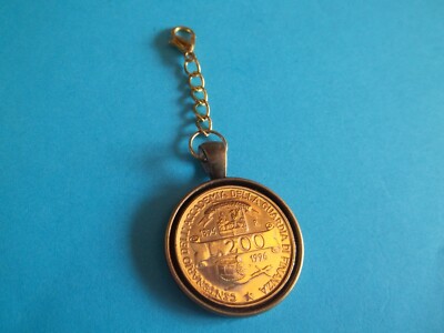 ITALIEN 200 LIRA MÜNZE - BRONZEGEHÄUSE ANHÄNGER / CHARM - 1996 - 30. GEBURTSTAG