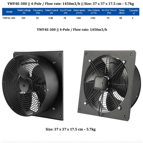 Ventola estrattore assiale metallo commerciale industriale, ventilazione ventilatore aria - Foto 6 di 150