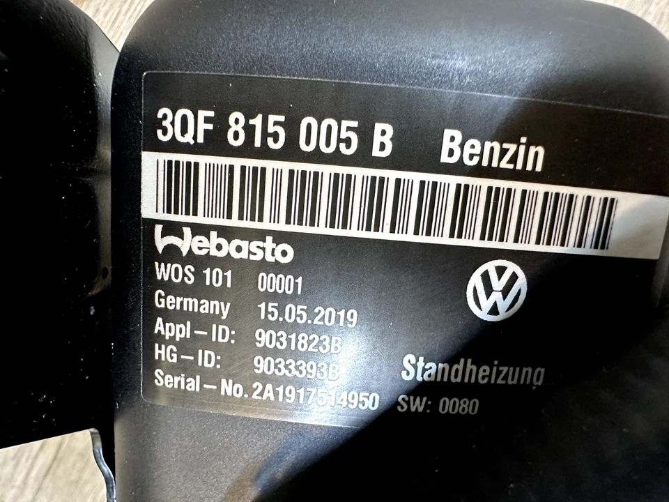 2024 VW ATLAS  / WEBASTO PARKING HEATER / BLOWER MOTOR OEM PART # 3QF.815.005.B - Image 2 of 4