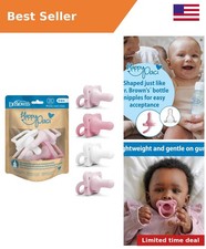 Dr. Brown's HappyPaci Silicone Pacifier, Pink and White, 0-6m, 4-Pack