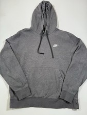 Nike Hoodie Mens Medium Gray Long Sleeve Sportswear Sweatshirt Fleece Pullover