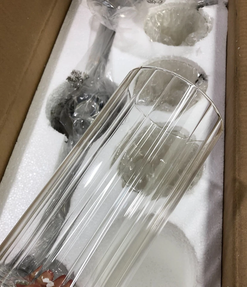 Golden Lighting Winslett 4-Light Pewter Linear Pendant Clear Ribbed Glass - Image 2 of 3