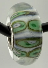 TROLLBEADS LAA 925 GREEN DOT UNIQUE BEAD K711B