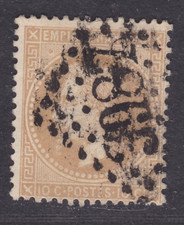 TIMBRE 1867 EMPIRE FRANCAIS N° 28 GROS CHIFFRES-OBL. TB-VOIR SCAN RV-