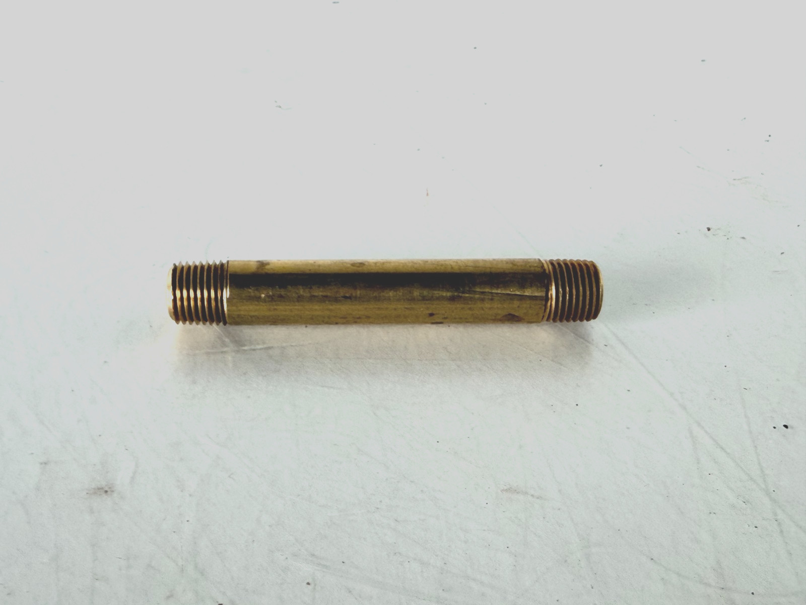2 LOT Brass Nipple 3/8" x 3-1/2" THREADED NPT PIPE FITTING NEW (44)