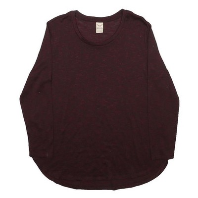 FADED GLORY Damen Pullover Pulli weinrot uni Rundhals Strick XL weich