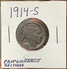 1914-S 5C Indian Head Buffalo Nickel G Details Cleaned