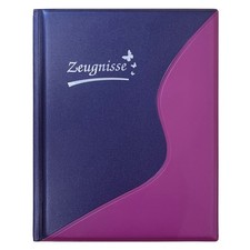 Idena 20102 Certificate Folder DIN A4, 12 Pockets, Indelible, Purple, Document F