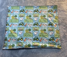 John Deere Tractor Farm Animal Plush Two Sided Baby Blankie Chicken Cow Sheep