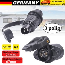 Steckdose 3-Polig 12V und Stecker Anh&auml;nger 3-Polig Wasserdichter f&uuml;r LKW Traktor