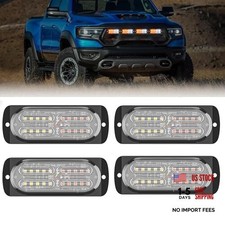 4-Pack Aluminum LED Strobe Light Bar   20 LEDs Per Light  4 Packs White Yellow
